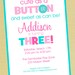 Cute as a BUTTON Printable Birthday Invitation, Cute as a Button Personalized Birthday Invite, Pink and Orange Button Invite
