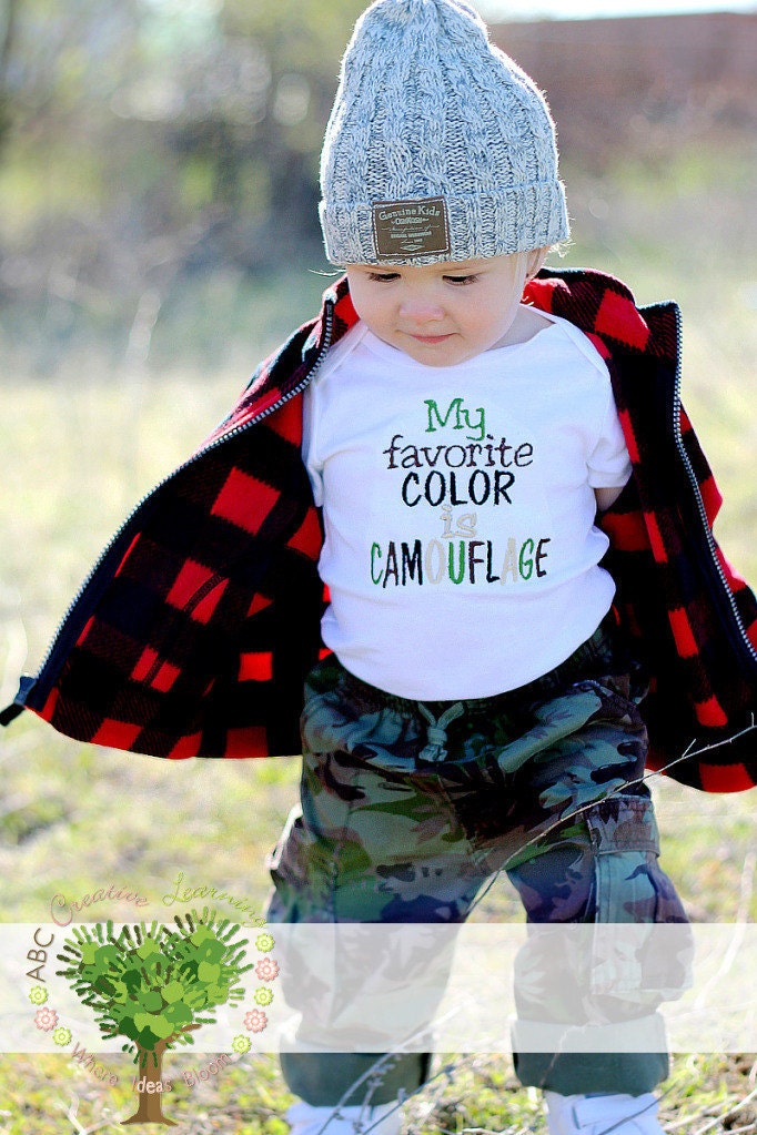 My Favorite Color is Camoflauge Boutique Embroidery Shirt