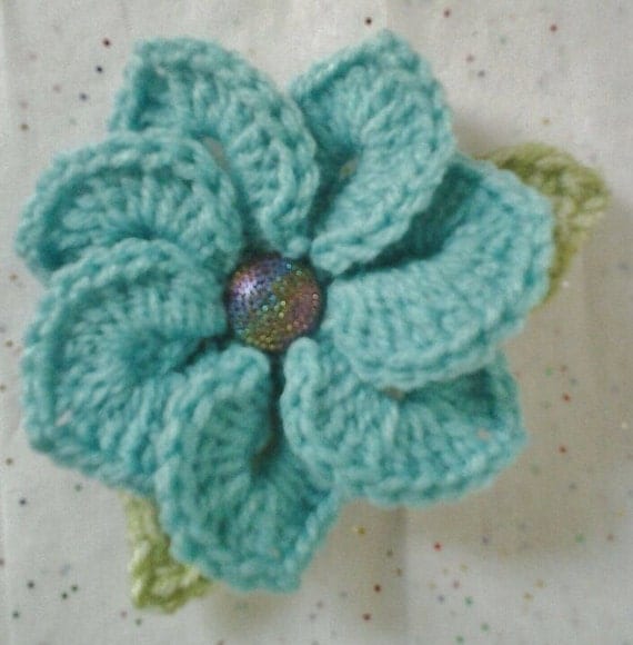 Crocheted Flower Brooch - Corsage - Pin - Gift Box Included