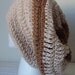 Striped Crochet Slouchy Beret/Hat - Adult Size Large - Chocolate Almond Color