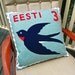 Estonian swallow stamp cushion cover