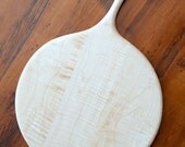 No.13               Wood Cutting Board -Tiger Maple - Round with Handle