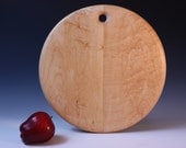 No.25 Large Round Wood Cutting Board: Tiger Maple