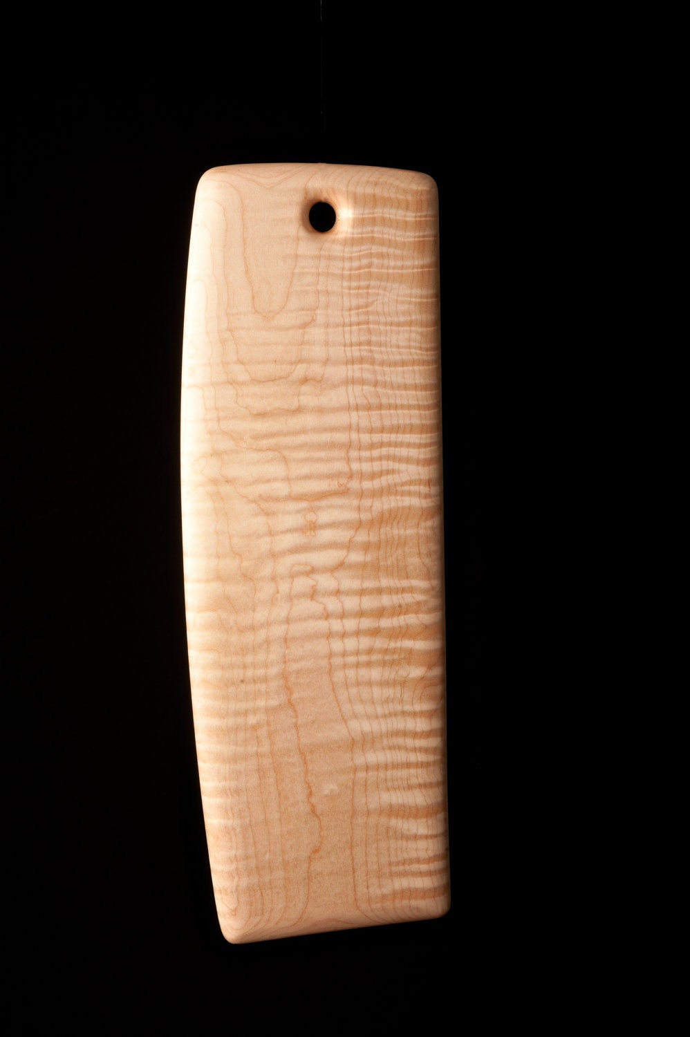 No.19 Bread Serving Board: Tiger Maple, Unique Arched Design