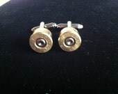 Bullet cufflinks Colt 45 silver tone backings handgun groomsmen wedding cuff links men