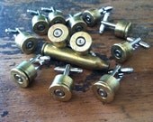 Wedding cufflinks Bullet set of 4 pair groomsman set gift Colt 45 silver tone backings cuff links grooms men