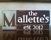 Personalized Wood Name Block - Perfect wedding or bridal shower gift for newleyweds - Home decor for established families
