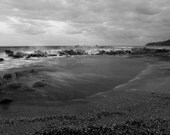Black and White Photography, Shark, Beach Storm Photography Canvas Print or Photo Paper Rough Sea Landscape Storm 8x10 or 8x12