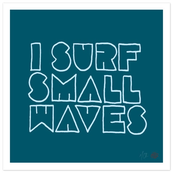 Surfing Art 12" x 12" Art Print "Small Waves"
