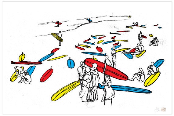 Surfing Art 24"x36" Art Print "Second Home"
