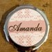 Personalized Compact Mirror- Beautiful vintage rustic lace pattern design pocket mirror- Great Bridal / bridesmaid gift idea birthday gift