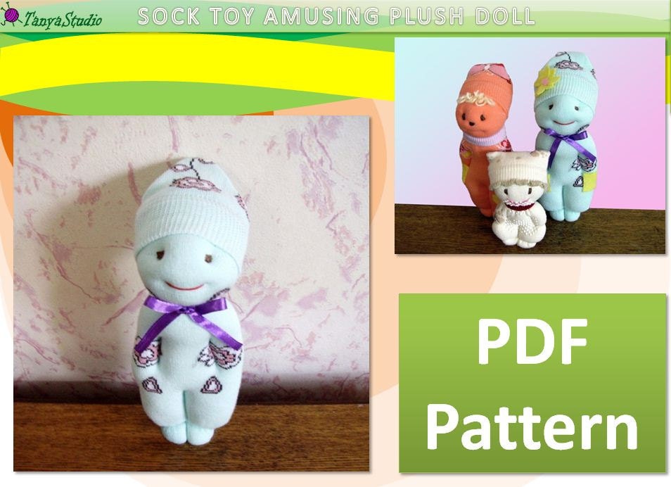 Amusing Plush Doll - Sock Toy - PDF Pattern