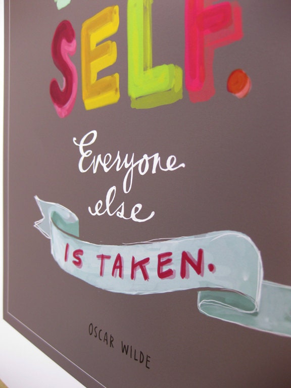 Oscar Wilde "Be Yourself" Inspirational Quote, 11x14 Print