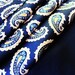 Pierre Cardin mans silk scarf navy blue paisley