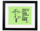 Tigger (Winnie the Pooh) Quote Printable with Optional Custom Color - 10 x 8