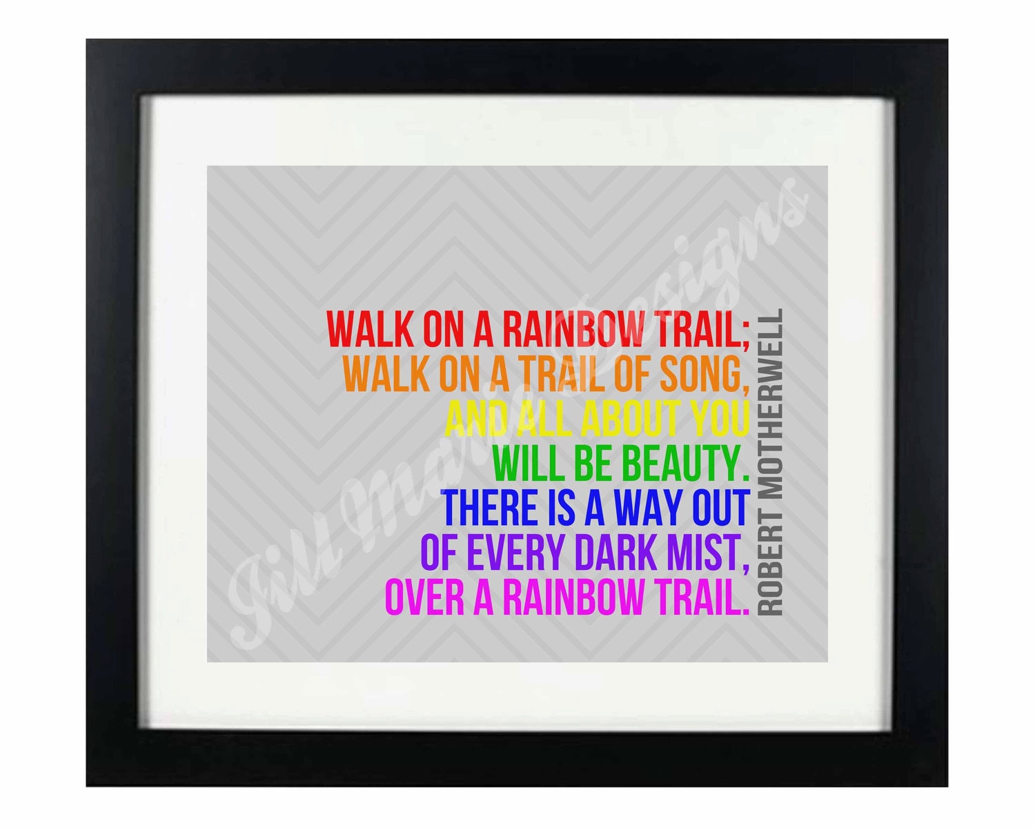 Quote Digital Printable: "Walk on a Rainbow Trail" by Robert Motherwell