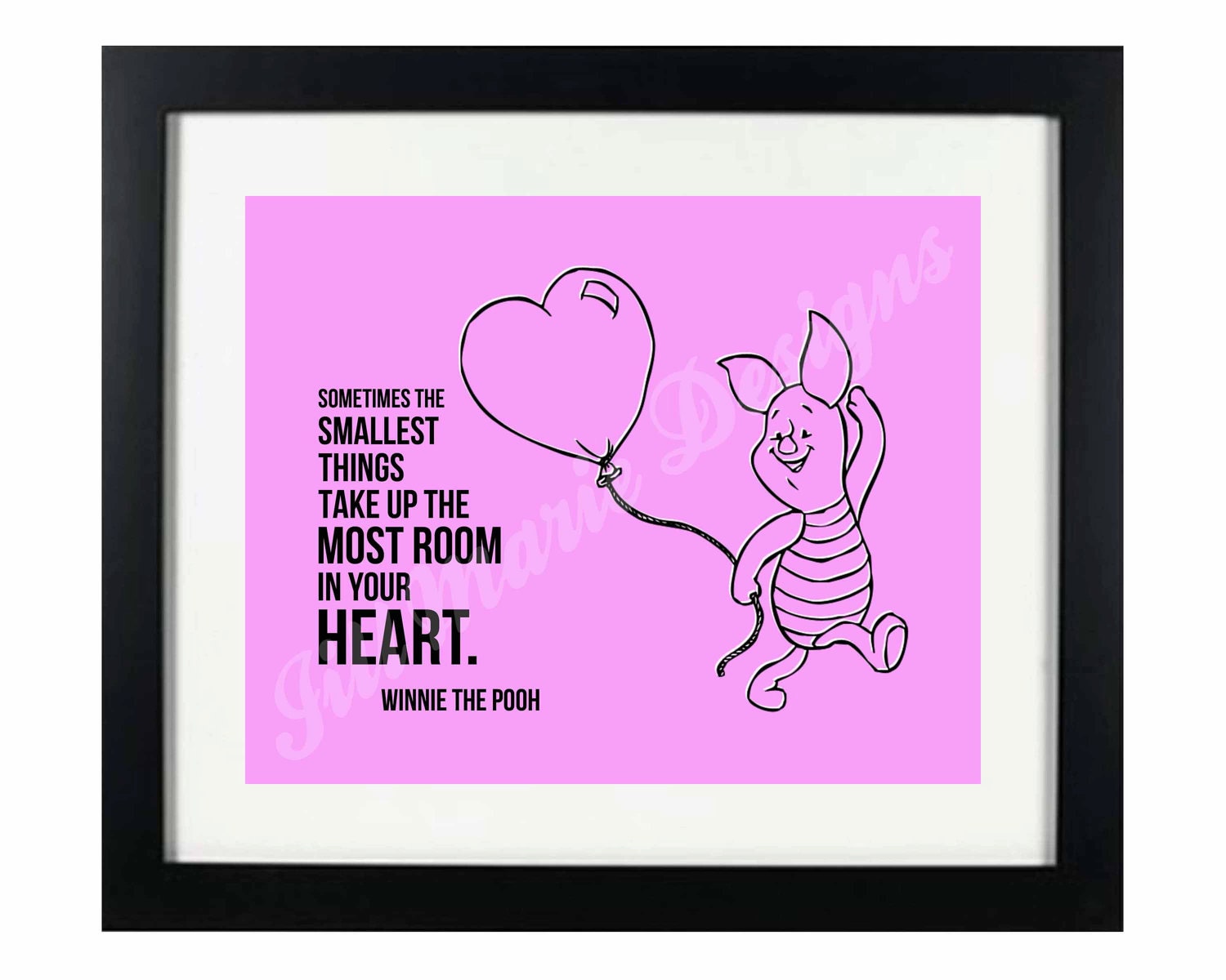 Winnie the Pooh "Smallest Things" Quote Printable (feat. Piglet) with Optional Custom Color - 10 x 8