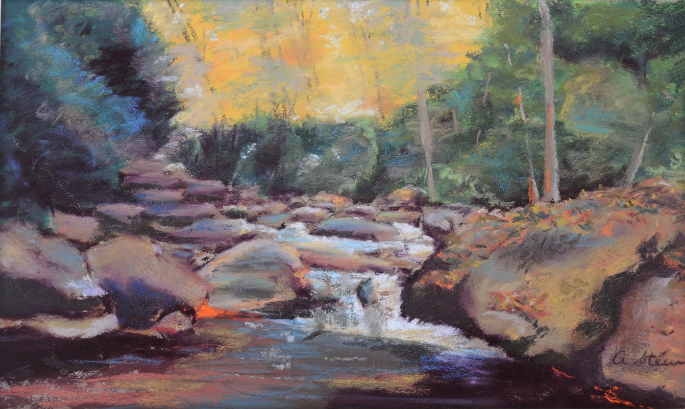 Rambling Waters Landscape Pastel