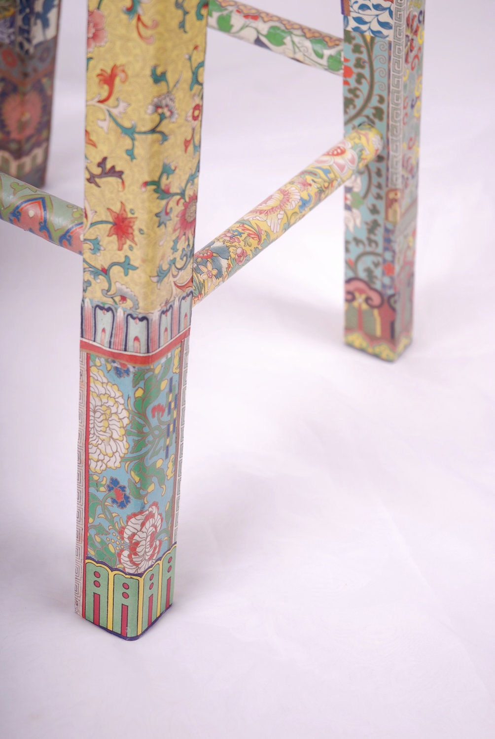 Decoupage stool, "Qian"