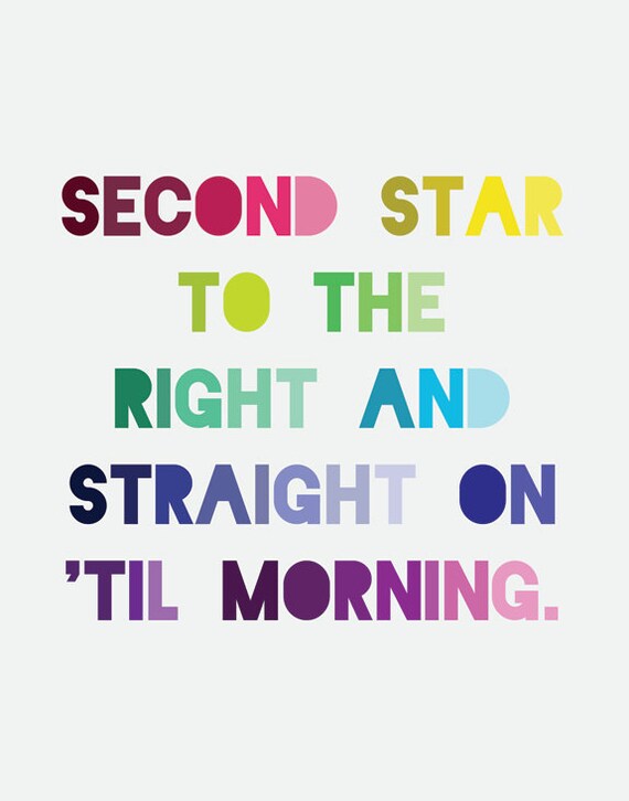 Peter Pan 8x10 Print - Second star to the right and straight on til morning