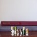 Cabinet of curiosities. Vintage vials with leather case. Miniature curiosities.