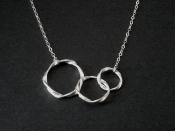 SALE - Eternity love Triple Circle Pendant, necklace,Pendant, charm, infinity love, wedding, necklace,