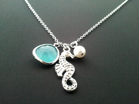 Sea horse Pendant, Charm,Necklace - Everyday Jewelry, Beach Wedding, Bridal, Tropical, Hawaiian, Beach Jewelry