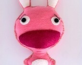 Felt Toy, Plush Toy, Pink Felt Rabbit, Easter Bunny, TaraRabbit, Softie Toy, Christmas Gift for Children, Nursery Decoration,