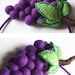 OOAK Felt Grape Necklace, Statement Necklace, Wine Jewelry, Fruit Jewelry, Fun Jewelry, Colorful Jewelry, Unique Jewelry, Violet, Green