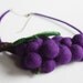 OOAK Felt Grape Necklace, Statement Necklace, Wine Jewelry, Fruit Jewelry, Fun Jewelry, Colorful Jewelry, Unique Jewelry, Violet, Green