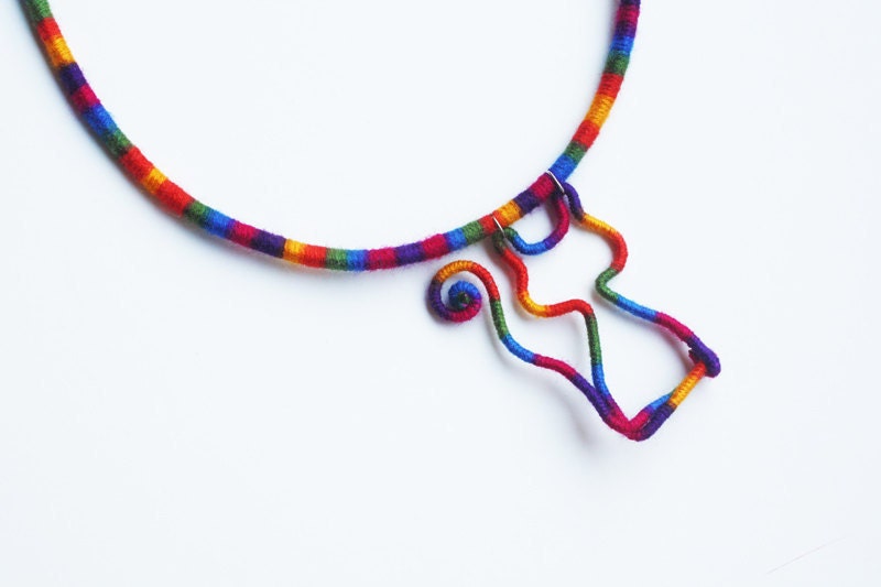Cat necklace, Fun Jewelry, Rainbow Jewelry, Cat Jewelry, Rainbow colors, Rainbow Necklace, Boho Necklace, Boho jewelry, Eco friendly Jewelry