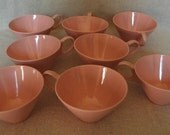 Pink Melmac Melamine Cups Tea Party Picnic Wedding Shower Set of 8 Vintage 1960s