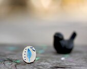 Painted Antler Ring - Wearable Art - Natural Deer Antler Slice - Boho Tribal - Purple Green Dots