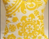 New Suzani pillow yellow corn and white decorative pillow cover 18x18 inches