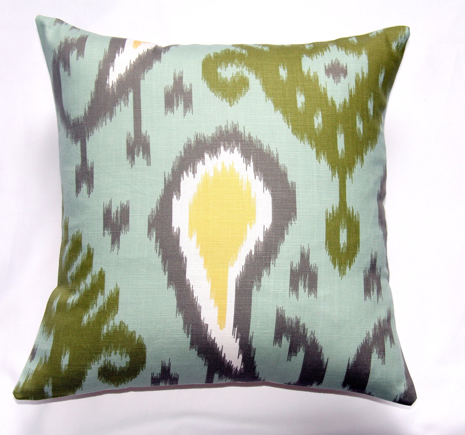 Decorative pillow Designer pillow throw pillow toss pillow Dwell Studio Batavia Ikat-Aquamarine18x18 inch - Ikat