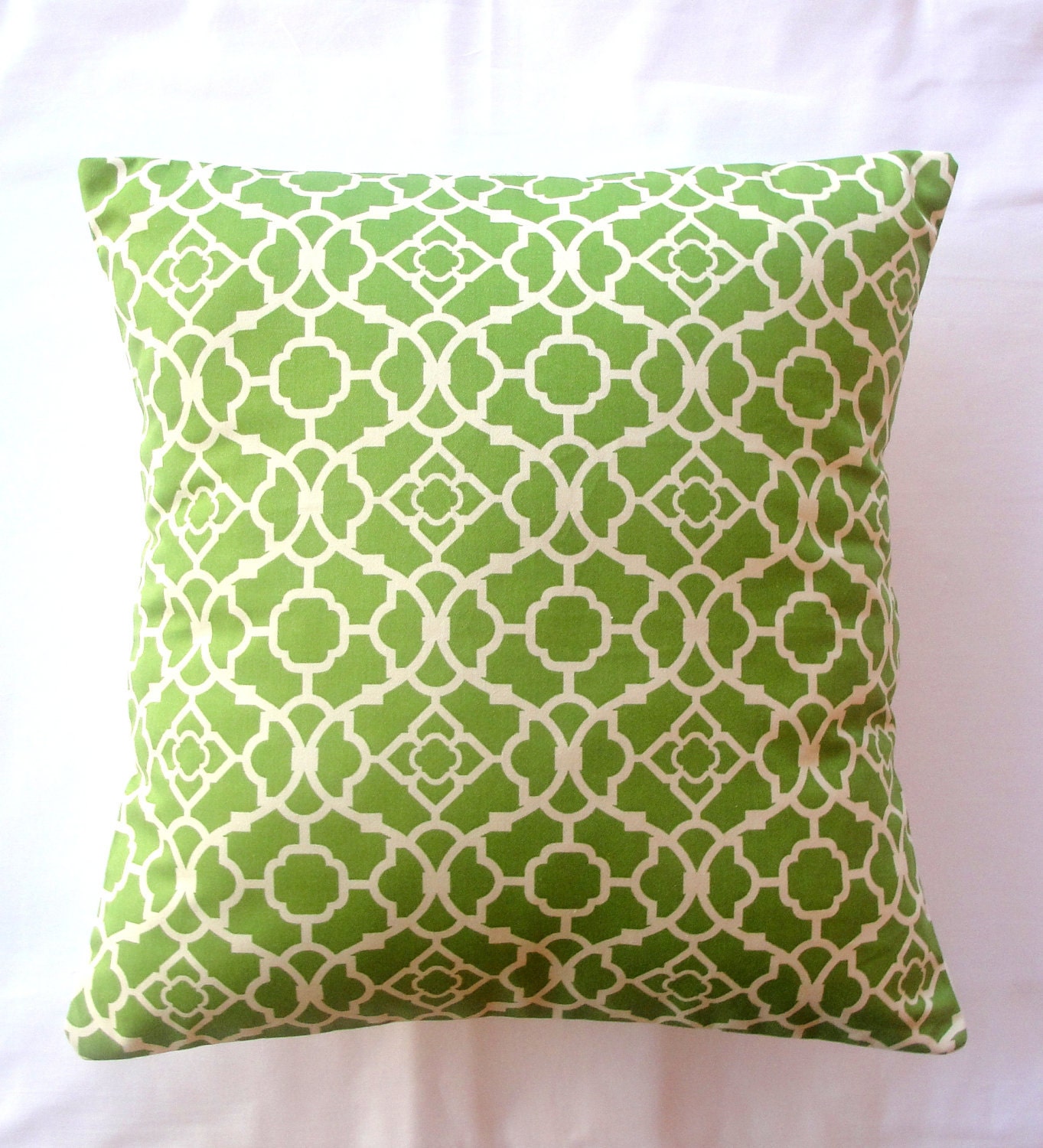 accent pillow decorative pillow throw pillow designer pillow Waverly Lattice Green 18x18 inches