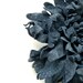 Navy blue leather flower pin brooch