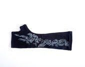 Women's Fingerless Gloves- Womens Clothing -Mittens- Winter Accessories-Hippie Clothes - Silk Screen - Pixie Armwarmer - WInter Gloves