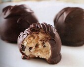 Chocolate Cookie Dough Truffles 1 Dozen, Chocolate covered truffles, Truffle desserts, chocolate chip truffle, wedding favor