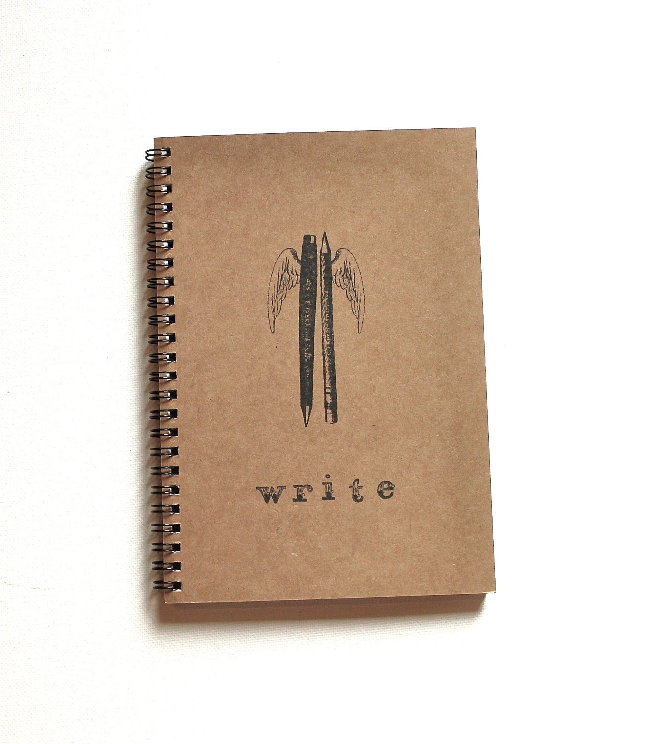 steampunk pen pencil journal notebook wings WRITE