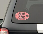 SUP Girl Vinyl Decal - Beach Theme w/ Paddle