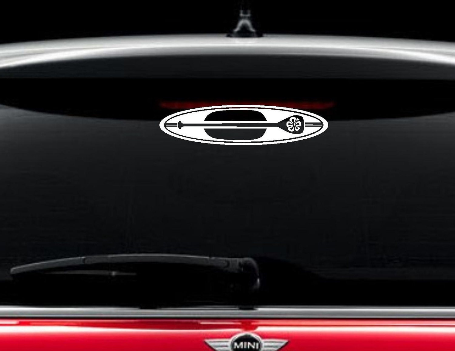 SUP Decal - Great Design w/ Hibiscus Flower - Stand Up Paddle Vinyl Sticker