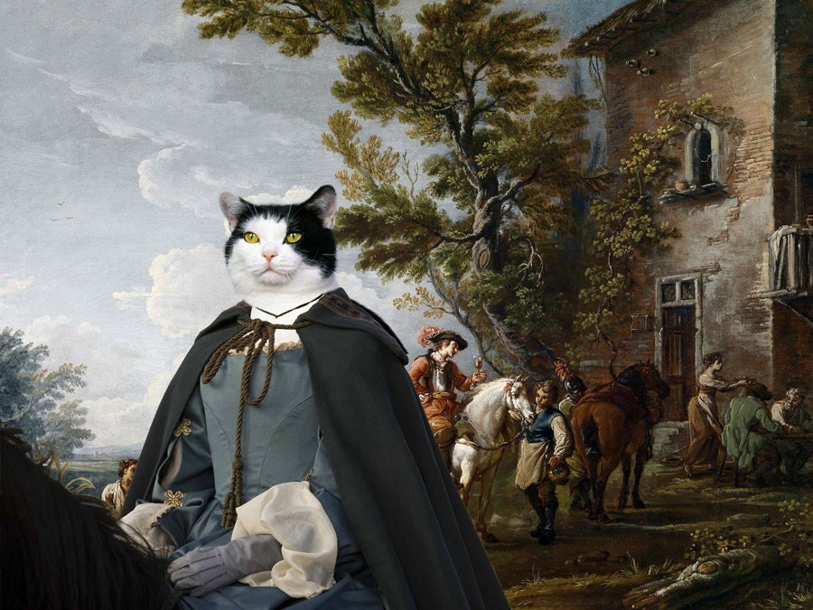Tuxedo Cat Fine Art Canvas Print