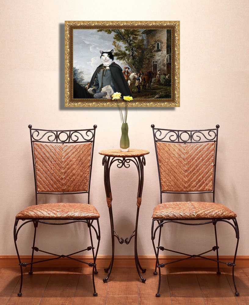 Tuxedo Cat Fine Art Canvas Print