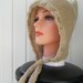 Pixie Knitted Hat, Hand Knit Hat, Gnome Hat, Elf Hat in Wheat, Lace, Tan