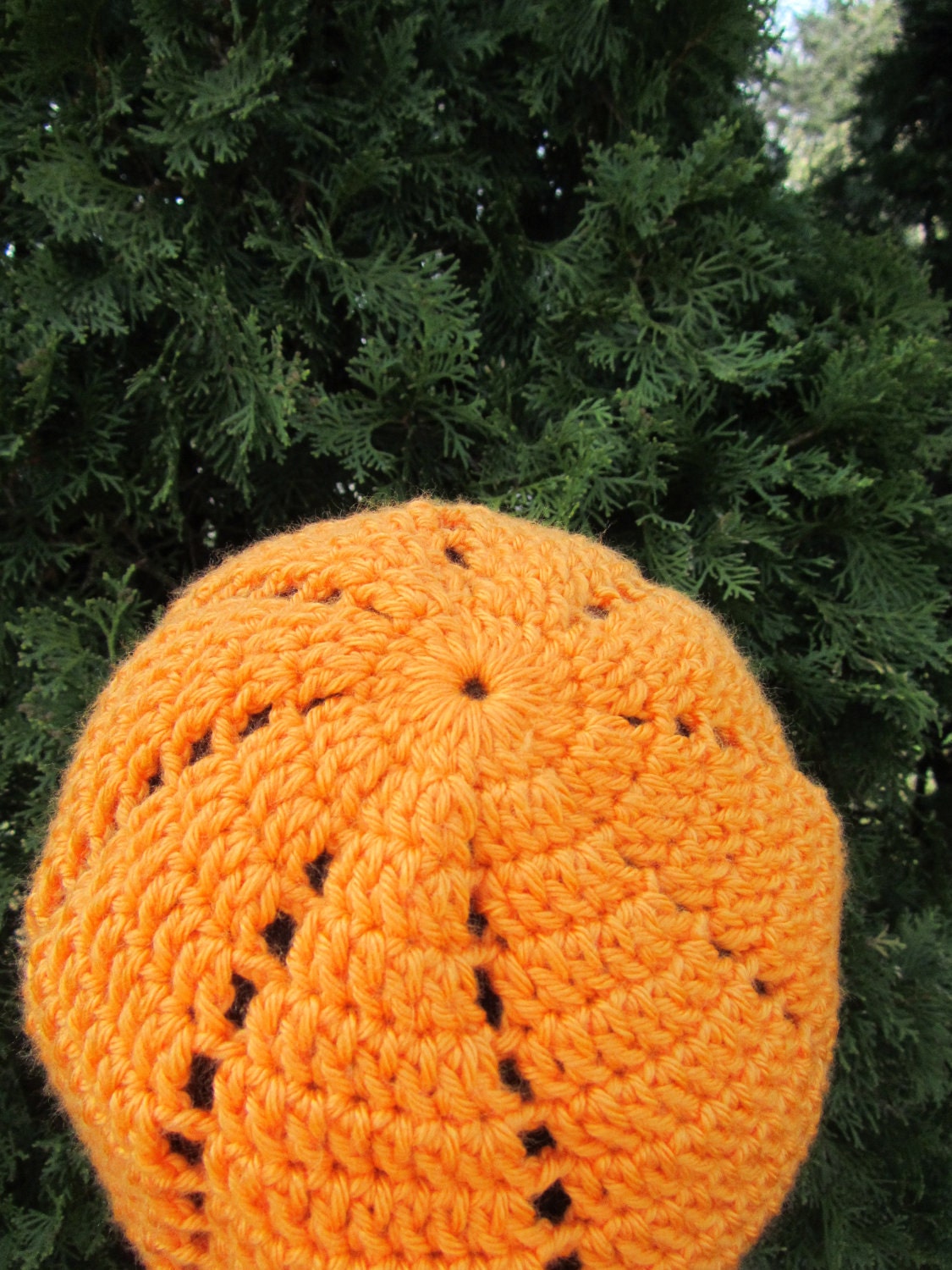 Crochet Beanie - Mango Orange Hat - Orange Beanie For Women - Hat For Teen Girls - Spring/ Fall Hat