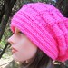 Pink Hand Knit Hat, Slouchy Beret  Hat in Pink, Pink  Hat for Women and Teen Girls