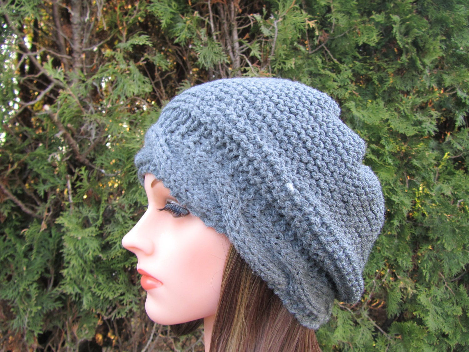 True Gray Hand Knit Hat, Beret Hat in True Gray, Spring and  Winter Women Accessories, madebyfate