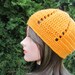 Crochet Beanie - Mango Orange Hat - Orange Beanie For Women - Hat For Teen Girls - Spring/ Fall Hat