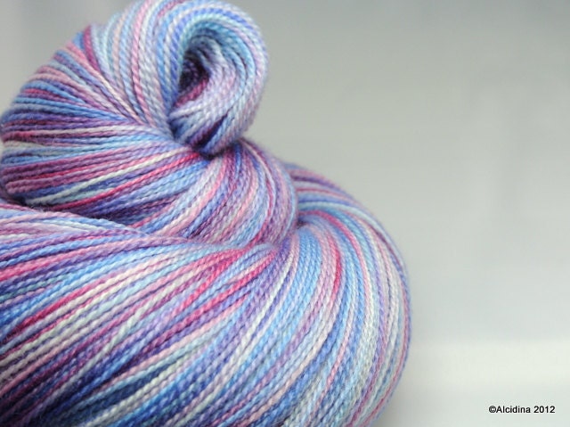 Handpainted lace yarn - Cassiopeia "Landscape" - merino wool / silk lace weight
